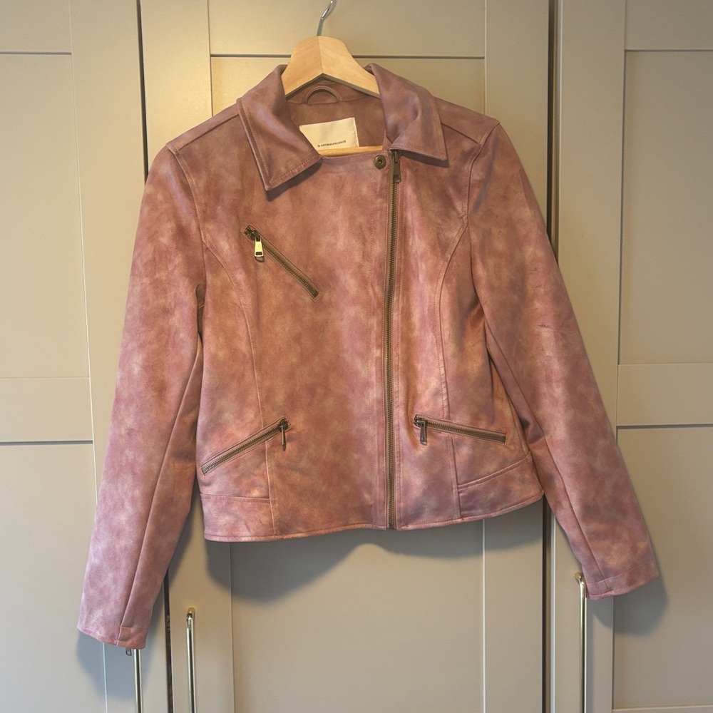 Anthropologie Dusty Pink Leather Jacket